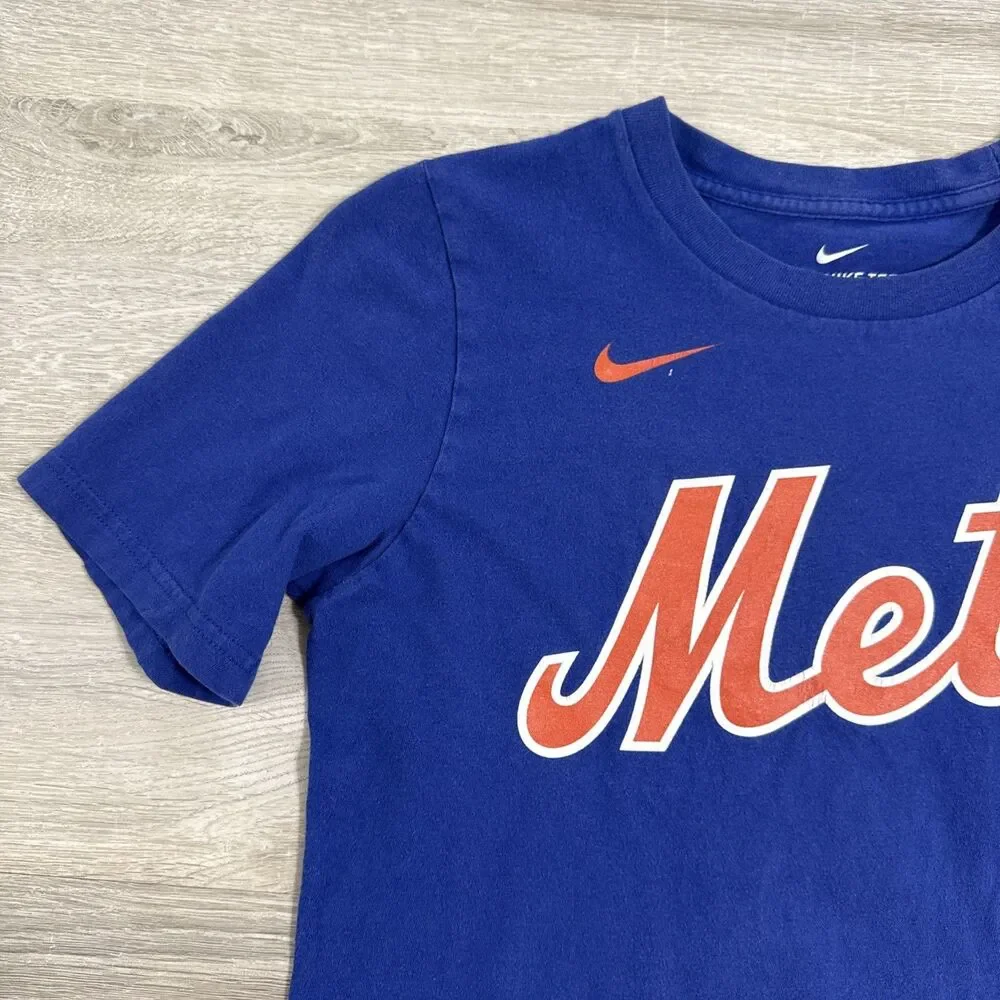Francisco Lindor Shirt New York Mets Nike MLB Youth Medium 10 12 Blue Baseball